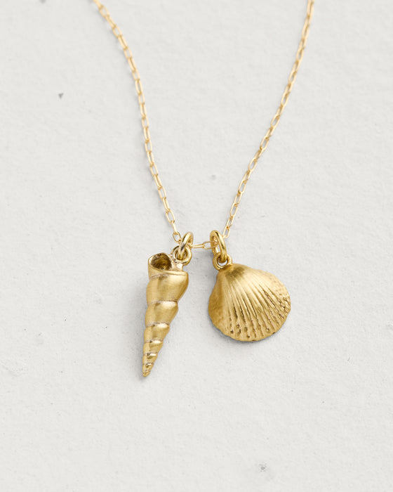 Turritella and Scallop Shell Pendant